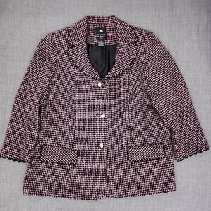 Maggie Barnes Pink & Black Woven Tweed Style Blazer. 16 WP